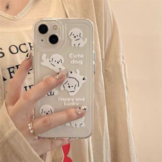 Cute Puppy Phone Case For Iphone13 Phone Case for iphone 11 Silicone 12 Drop-Resistant Xs Transparent XR Straight Edge 8P Soft Case