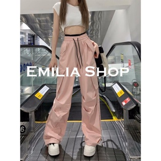EMILIA SHOP กางเกงขายาว กางเกงเอวสูง ผู้หญิงสไตล์เกาหลี เสื้อผ้าแฟชั่นผู้หญิง 2023 ใหม่ A23L0FI 0520