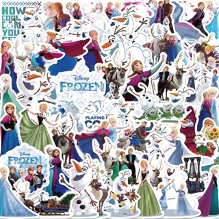 (Authorized) สติกเกอร์ PVC ลายการ์ตูนดิสนีย์ Frozen กันน้ํา 50 ชิ้น