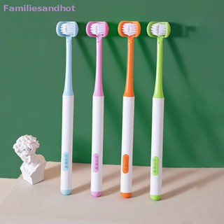 Familiesandhot&gt; แปรงสีฟัน รูปตัว U สามด้าน สีมาการอง ฟันสะอาดล้ําลึก ขนแปรงนุ่มพิเศษ สําหรับผู้ใหญ่ ดูแลช่องปากอย่างดี