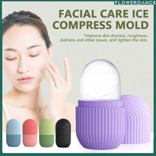ซิลิโคนนวดน้ำแข็งใบหน้า Contour Cooling Capsule Beauty Roller เครื่องมือ Face Icing Cold Therapy สำหรับกล้ามเนื้อรอยแดงรอยฟกช้ำใช้ Flower
