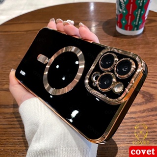 COVET สำหรับ เคสกันกระแทก เคสไอโฟน11 เคสกันกระแทก เคสซิลิโคน เคสโทรศัพท์มือถือ ซิลิโคนนิ่ม แม่เหล็ก หรูหรา สําหรับ iPhone 14 13 12 11 Pro Max Plus