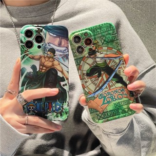 เคสโทรศัพท์ซิลิโคน แบบนิ่ม ลายการ์ตูนวันพีช Zorro สําหรับ iPhone X XS Max XR 11 12 13 14 Pro Max