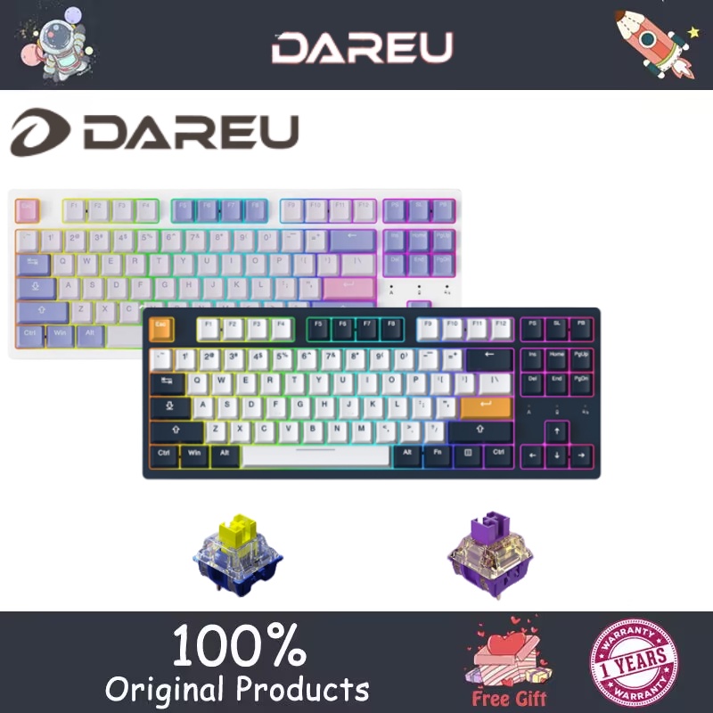 Dareu EK87 คีย์บอร์ดไร้สาย บลูทูธ 2.4G ปลั๊กร้อน | Shopee Thailand