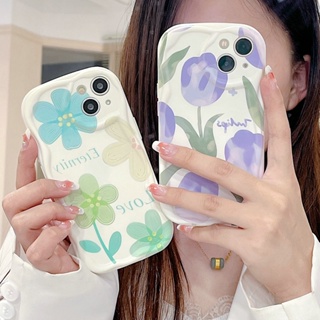 Casing Samsung Galaxy S23 Ultra S22 Plus S21 S20 FE 5G A11 A50 A30S A50S A10S A20S A20 A30 A31 A51 A71 4G A21S A02S A03S M11 Tulip Flower Edge Airbag Shockproof Phone Case 1STN 03
