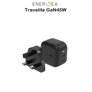 Energea Travelite GaN45W Dual USB-C Port PD45W/ PPS33W หัวชาร์จเกรดพรีเมี่ยม สำหรับ อุปกรณ์ที่รองรับ Type-C