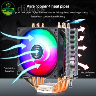 Rgb พัดลมระบายความร้อน CPU 4 ท่อความร้อน 9 ซม. แบริ่งไฮดรอลิคปิดเสียง สําหรับ INTEL AMD