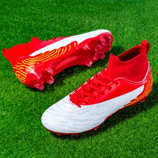 FG Soccer Shoes เล็บยาวด้านบนสูง รองเท้าฟุตบอลสําหรับเด็กรองเท้าฟุตบอลมืออาชีพสําหรับผู้ใหญ่ size 32-46