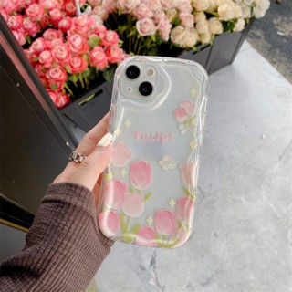 เคสโทรศัพท์มือถือแบบนิ่ม ใส ลายดอกทิวลิป แฟชั่น สําหรับ Samsung Galaxy A02 A02S M02S A03 CORE A04 A04E A10 A11 A13 A14 A21S A22 A23 A24 A30 A20 A31 A32 A33