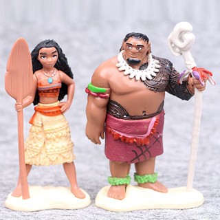 ตุ๊กตาฟิกเกอร์ Moana Playset Action Figures Cake Topper 6 ชิ้น สําหรับตกแต่งงานปาร์ตี้