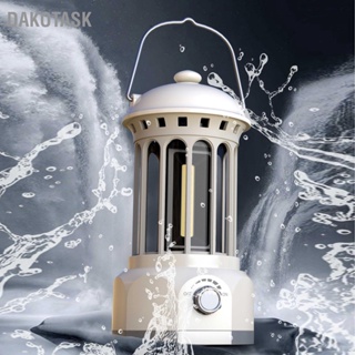 DAKOTASK COB Camping Lantern Retro ABS Chrome Plated Iron Portable Camp Lamp สำหรับตกปลากลางแจ้ง