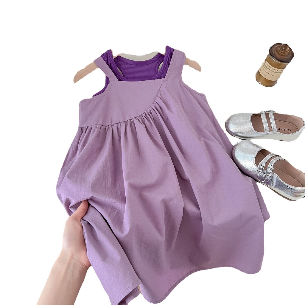 girls-skirt-2023-summer-girls-purple-vest-suspenders-two-piece-dresses-womens-treasure-braces-dress-trend