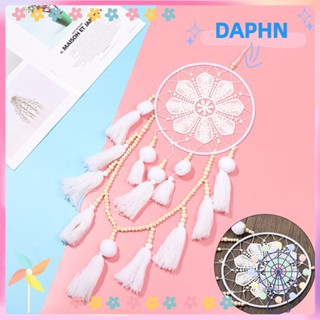 Daphs เครื่องรางดักฝัน ประดับลูกปัดไม้ ลายดอกไม้ สีขาว แฮนด์เมด สําหรับตกแต่งห้องเด็กผู้หญิง