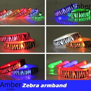 Amber สายรัดแขน มีไฟ LED สําหรับวิ่งกลางคืน เล่นกีฬา กลางแจ้ง