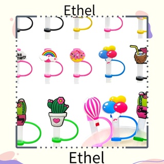 Ethel1 จุกปิดหลอดดูดน้ํา ซิลิโคน ลายการ์ตูน กันฝุ่น