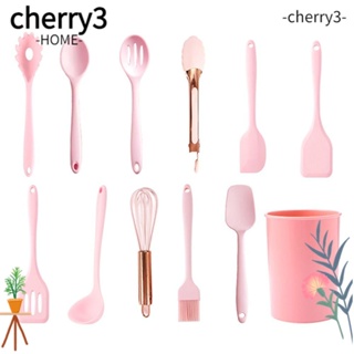 Cherry3 ชุดเครื่องครัว ซิลิโคน ทนความร้อน ไม่ติดผิว สีเทา เก็บง่าย สําหรับทําอาหาร 12 ชิ้น