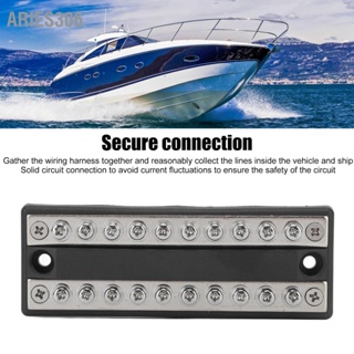 Aries306 แบตเตอรี่บัสบาร์ DC12V ถึง 48V 100A 10 Way Double Row 20 Terminals Power Distribution Block for Cars RVs Ships Yachts