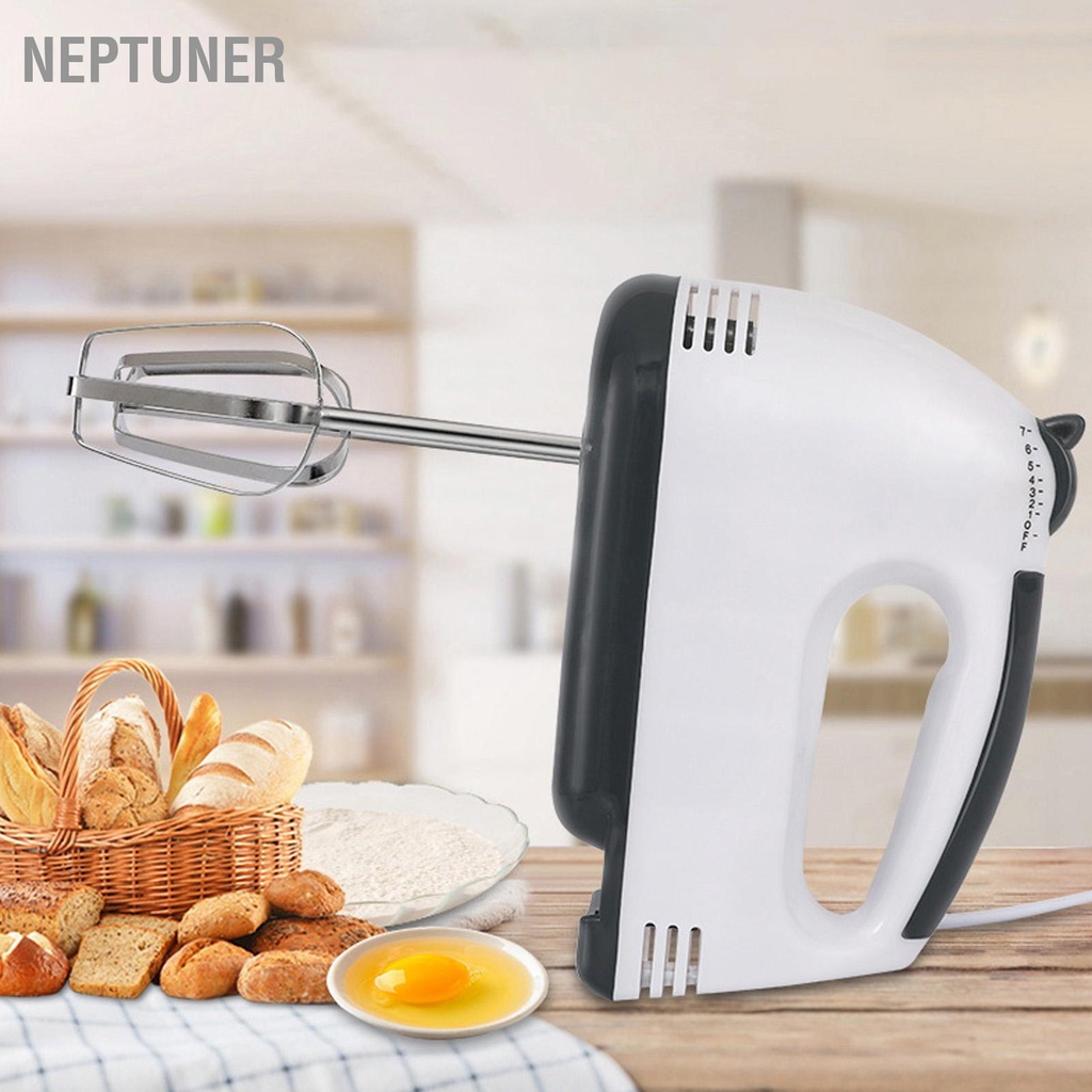 neptuner-เครื่องผสมอาหารมือไฟฟ้า-260w-7-speed-handle-mixer-เครื่องตีไข่ในครัวเรือนสำหรับเค้กแป้งอบสีขาว