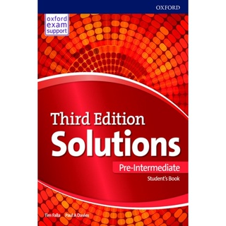 (Arnplern) : หนังสือ Solutions 3rd ED Pre-Intermediate : Students Book +Online Practice (P)