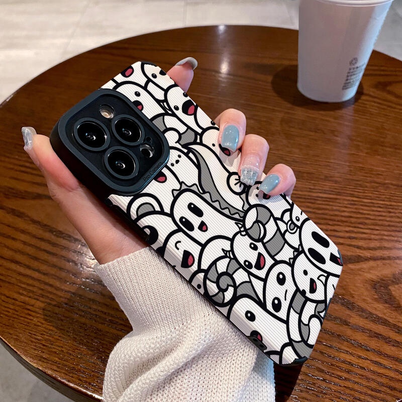 เคสโทรศัพท์มือถือ-แบบนิ่ม-ลายการ์ตูนหน้ายิ้ม-กันกระแทก-สําหรับ-iphone-11-12-13-14-pro-max-x-xr-xs-max-se-iphone7-8-plus