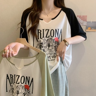 👚Anna👚  เสื้อยืดแขนสั้นสไตล์เกาหลี เสื้อผ้าสาวอวบ oversize 2428