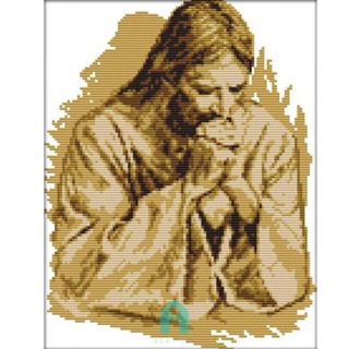 ชุดปักครอสสติตช์ 11CT รูปพระเยซูอธิษฐาน สําหรับตกแต่งบ้าน DIY [Acelit.th]