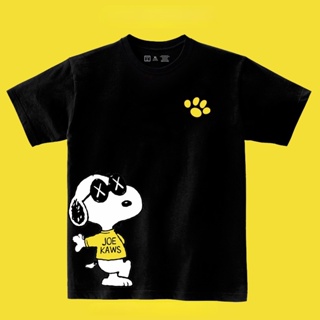 เสื้อยืดคอกลม แขนสั้น ผ้าฝ้ายแท้ พิมพ์ลายการ์ตูน Snoopy ทรงหลวม แฟชั่นคู่รัก สําหรับผู้ชาย และผู้หญิง