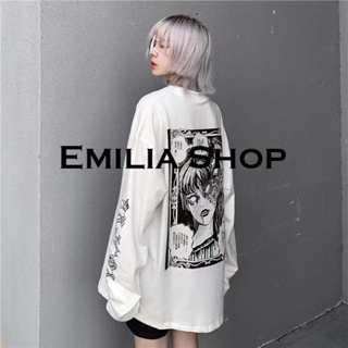 EMILIA SHOP เสื้อยืด ครอป เสื้อยืดผู้หญิง A98J0LK