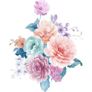 สติกเกอร์ติดผนัง กันน้ํา ติดตั้งง่าย รูปดอกไม้ โรแมนติก คุณภาพสูง
