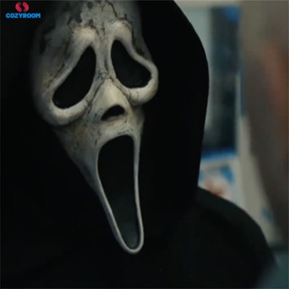 Scream Ghost Mask Full Face Mask Ghost Scream Mask Skull Headgear Metamorphosis Horror White Ghost Face Ghost Festival Halloween Latex Headgear ซินเทีย