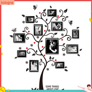{bologna} กรอบรูปครอบครัวสมัยใหม่ ต้นไม้ ลอกออกได้ สติกเกอร์ติดผนัง ศิลปะ DIY ตกแต่งบ้าน
