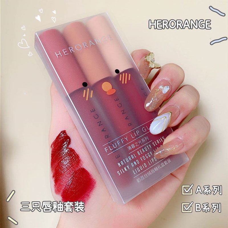 hot-sale-herorange-twilight-air-lip-glaze-set-matte-fog-velvet-lip-glaze-student-style-easy-to-color-8cc