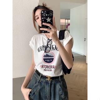 เสื้อยืดแขนสั้น ผ้าฝ้าย 100% พิมพ์ลายการ์ตูน สไตล์เรโทร สําหรับผู้หญิง