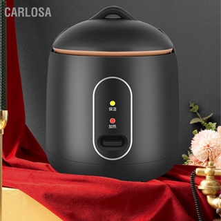 CARLOSA หน้าแรก หม้อหุงข้าวขนาดเล็ก Black Small Dormitory Automatic Rice Cooker 1.2L Thermal with Steaming Pot Liner