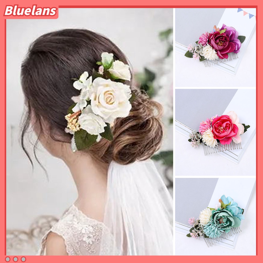 bluelans-กิ๊บติดผม-รูปดอกไม้-ใบไม้-แฮนด์เมด-สําหรับเจ้าสาว-งานแต่งงาน