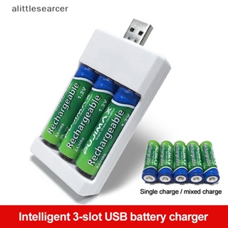 Alittlesearcer อะแดปเตอร์ปลั๊กชาร์จ USB AAA AA 3 ช่อง ชาร์จไว EN