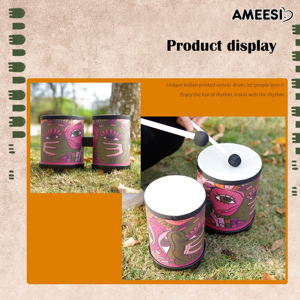 ameesi-เครื่องดนตรีไม้-กลองบองโก-อินเดีย-ของเล่นเสริมการเรียนรู้เด็ก