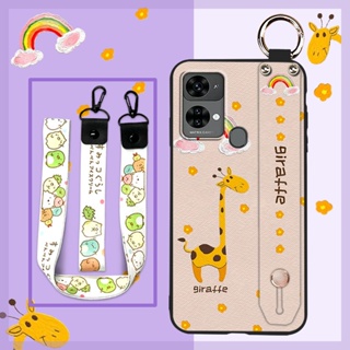 protective Cartoon Phone Case For Oukitel C33 Kickstand Silicone Soft case Wristband ring Dirt-resistant Oil Painting