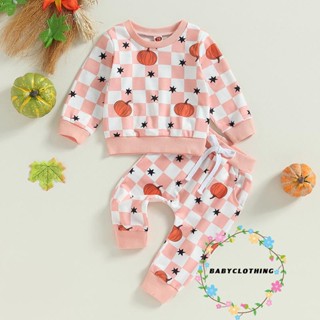 Babyclothes- ชุดเสื้อกันหนาว แขนยาว พิมพ์ลายฟักทอง ฮาโลวีน พร้อมกางเกงขายาว สําหรับเด็กวัยหัดเดิน ทุกเพศ