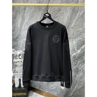 RGS1 Chrome Hearts 2023 autumn and winter New Heavy Industry embroidery disc Sanskrit logo decorative design round neck sweater for men and women