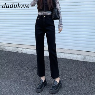 DaDulove💕 New American Style Ins High Street Thin Jeans Niche High Waist Slit Straight Pants Large Size Trousers