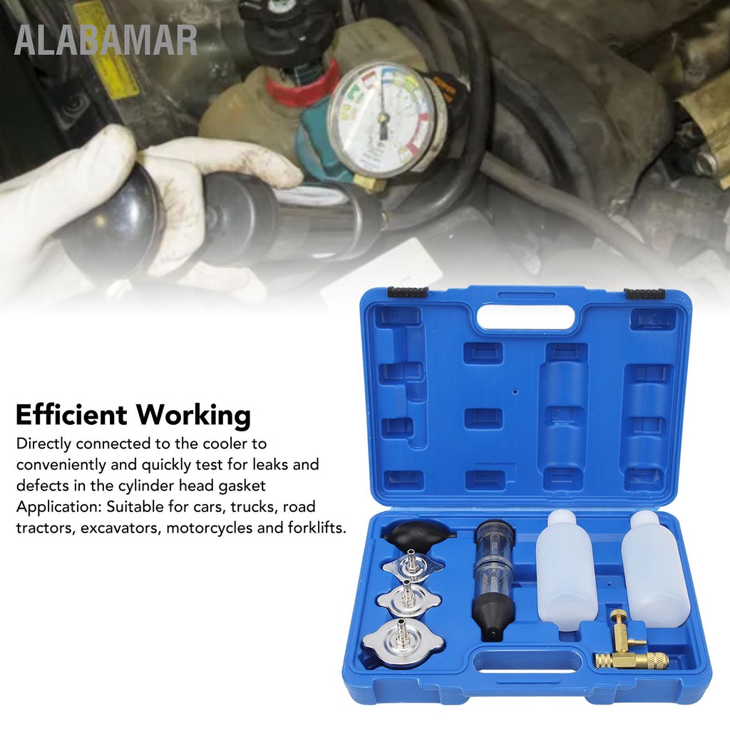 alabamar-8pcs-combustion-leak-tester-kit-co2-detector-for-cars-trucks-road-tractors-excavators