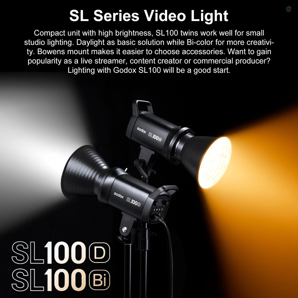 audioworld-godox-sl100d-ไฟเติมแสงวิดีโอ-led-ขนาดกะทัดรัด-100w-5600k-เอฟเฟคไฟในตัว-8-fx-cri96-tlci97-เมาท์โบเวน-รองรับแอป-2-4g-ไร้สาย-ออนบอร์ด