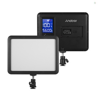 Audioworld Andoer WY-160C แผงไฟวิดีโอ LED 3300K-5600K ปรับอุณหภูมิได้ หรี่แสงได้ พร้อมหน้าจอ LCD สําหรับกล้อง DSLR