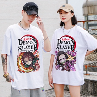 Artees® Demon Slayer white shirt unisex anime men women t-shirt trendy graphics oversized tee_03