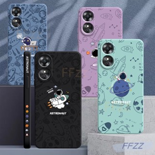 เคส OPPO A78 A17 A17K A57 A77S A77S A16 A54 A55 A15 A15S A53 A33 A92 A52 A96 A76 A95 A74 โทรศัพท์มือถือ ลายธีมนักบินอวกาศ สําหรับ 3B1SSTK