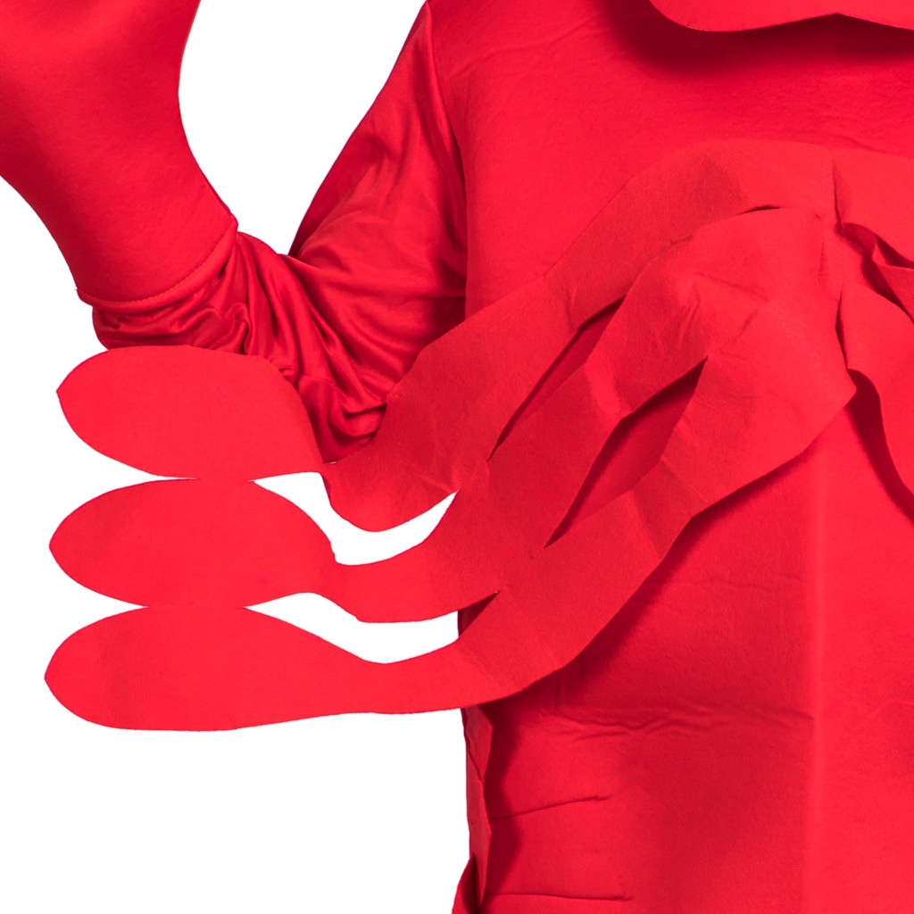 ผู้ผลิตสปอตปาร์ตี้ตลกชุดเครื่องแต่งกายสัตว์ทะเลผสมฟองน้ำอาหารกุ้งก้ามกรามสีแดงชุดฮัลโลวีน