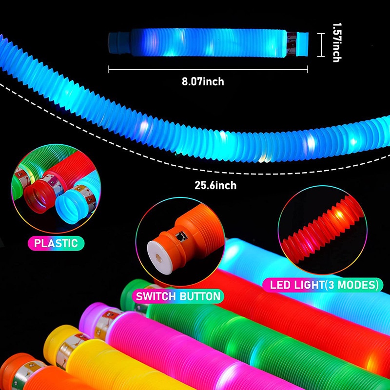 ใหม่-ขายดี-ท่อไฟกระพริบ-led-ลดความดัน-ท่อบีบได้-ของเล่นสําหรับเด็กผู้ชาย