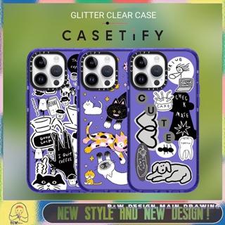 【Glitter Shiny】เคสโทรศัพท์มือถืออะคริลิคใส แบบแข็ง กันกระแทก ลายแมวน่ารัก สําหรับ iPhone14 13 12 11 Pro Max