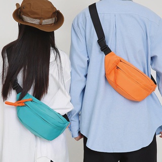กระเป๋าคาดเอว ผ้าไนล่อน กันน้ํา แบบเรียบง่าย สไตล์เกาหลี และญี่ปุ่น สําหรับผู้ชาย มี 5 สี
